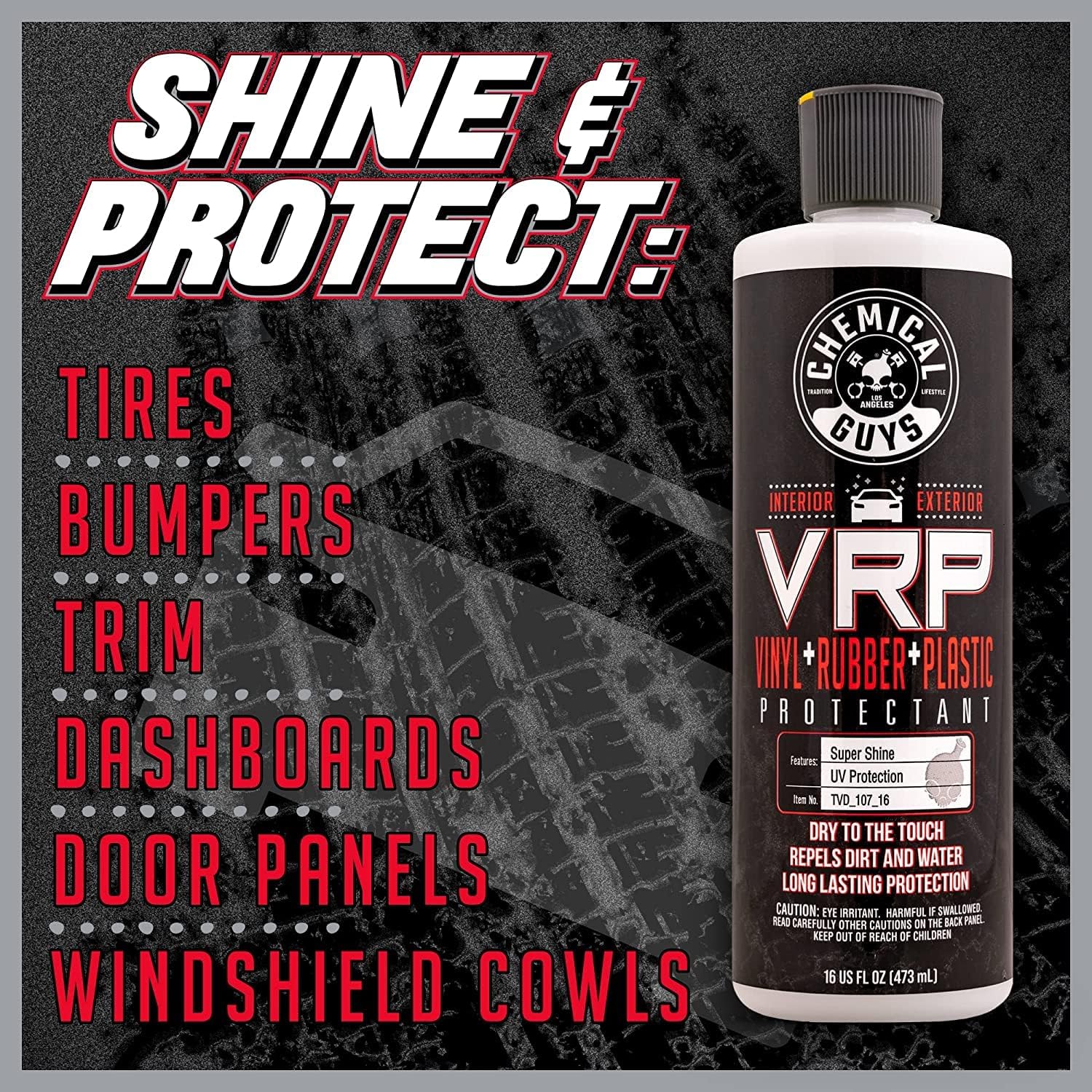 VRP Vinyl, Rubber & Plastic Dressing & WonderWave Kit, 16 oz | Water-based VRP dressing plus two foam applicators for