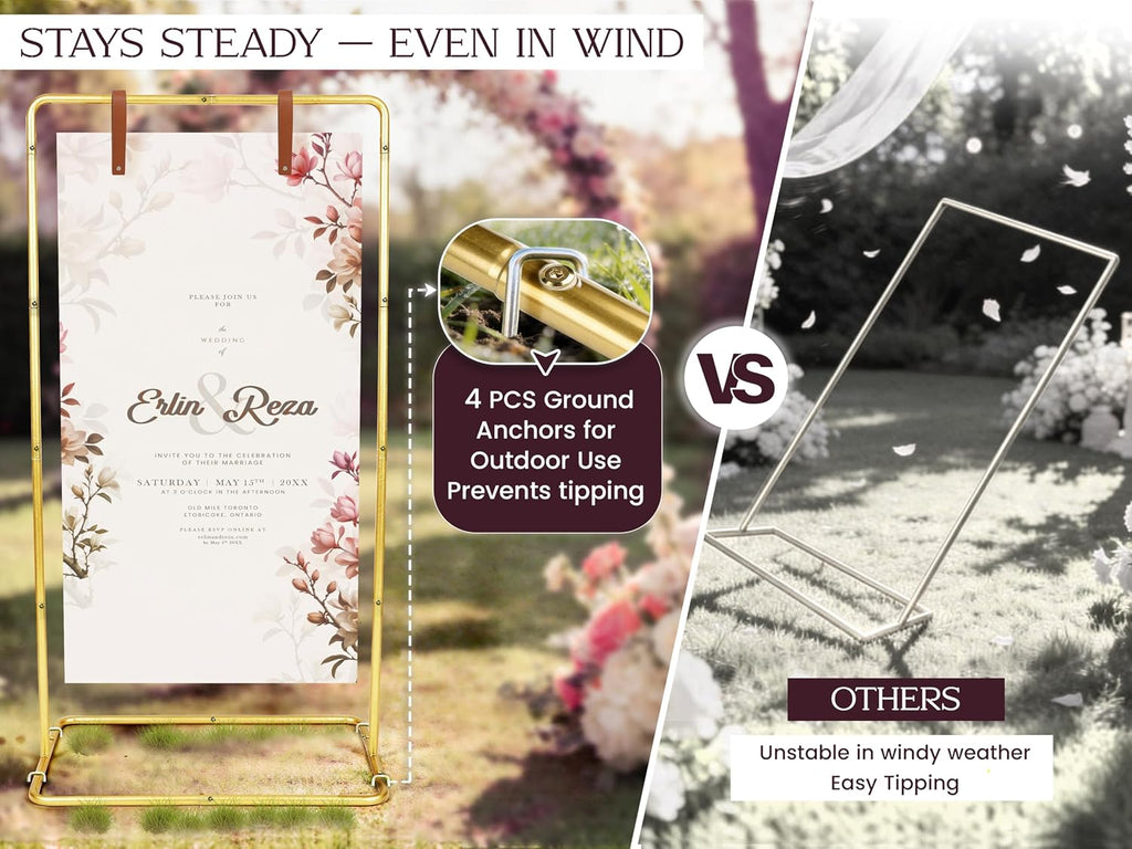 Adjustable wedding welcome sign stand - Customizable design bundle for linen sign stand - wedding sign holder