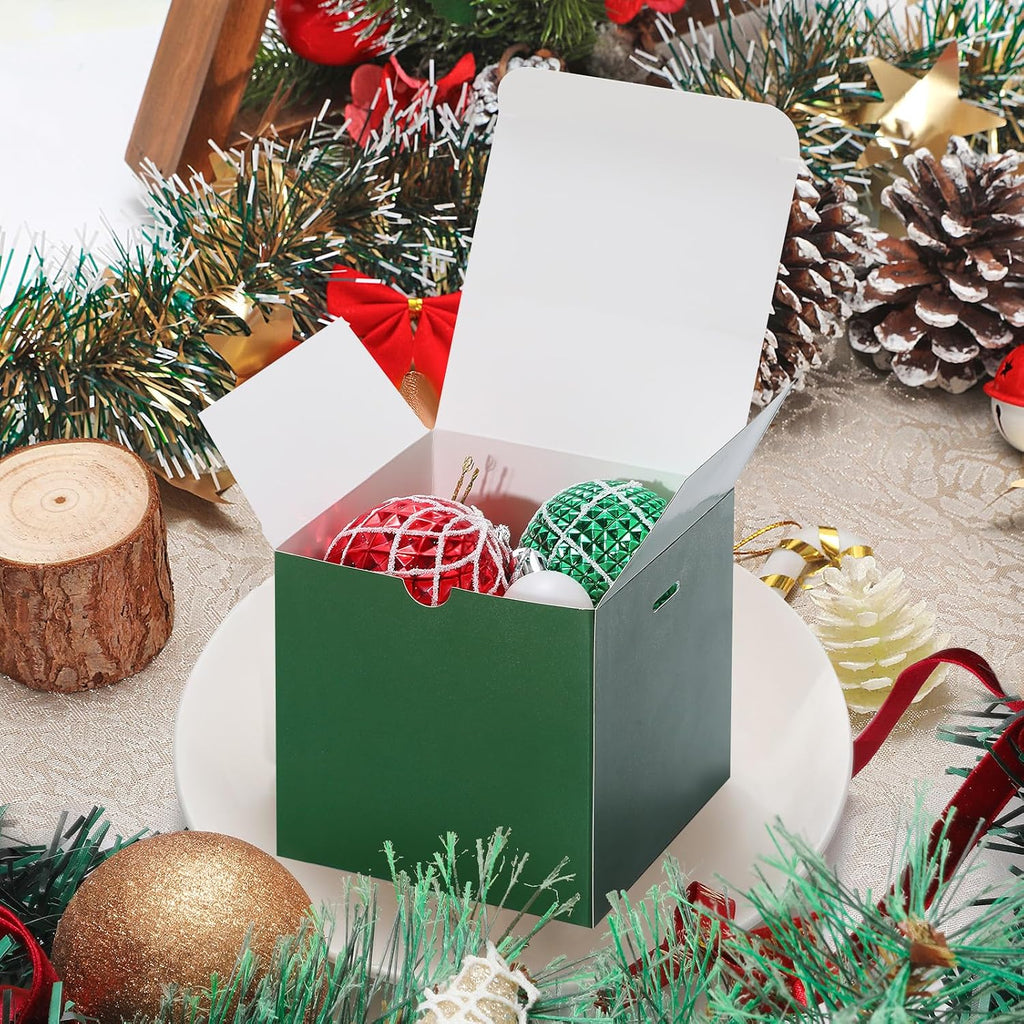 60 Pcs Small Gift Boxes, 3x3x3 in Kraft Paper Gift Box with Ribbons