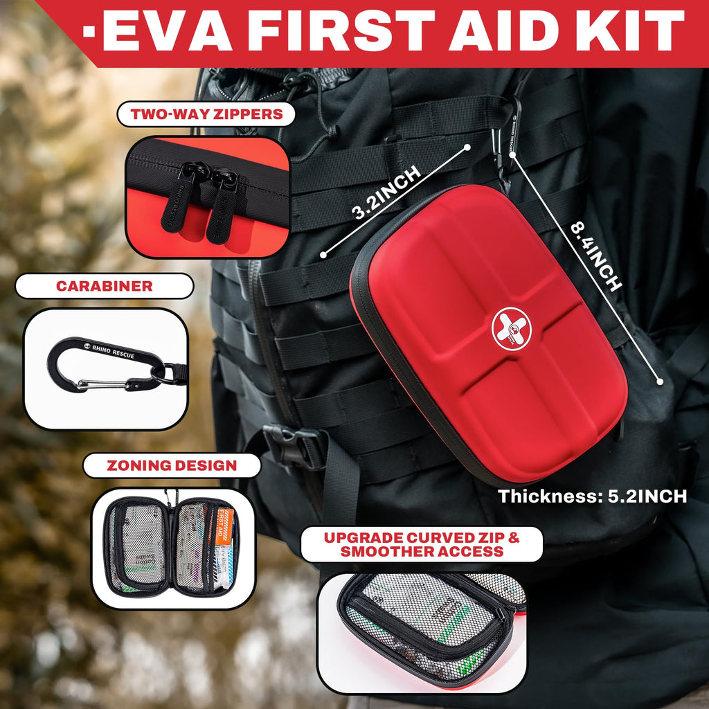 EVA First Aid Kit Small Waterproof Travel Emergency Kit (Red)