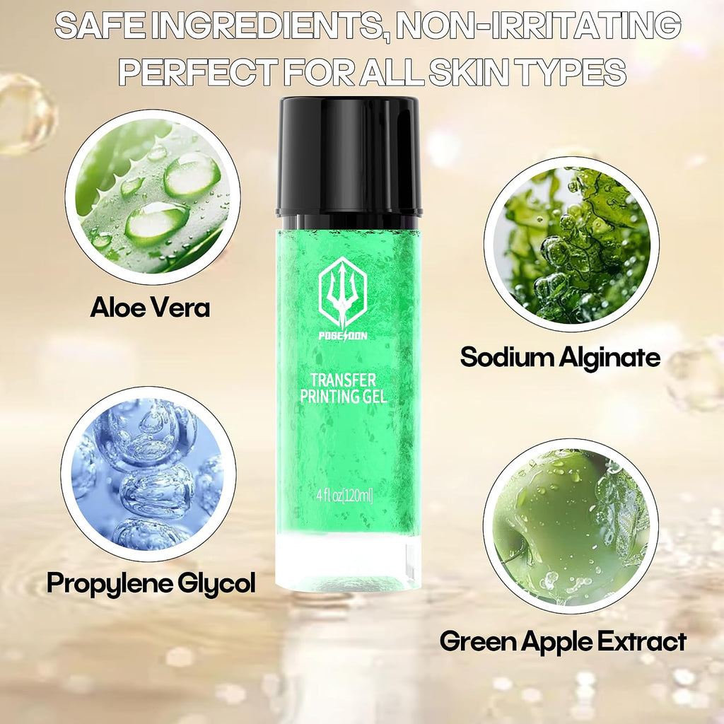 Tattoo Stencil Transfer Gel 4 Fl Oz, Long-Lasting Green Apple