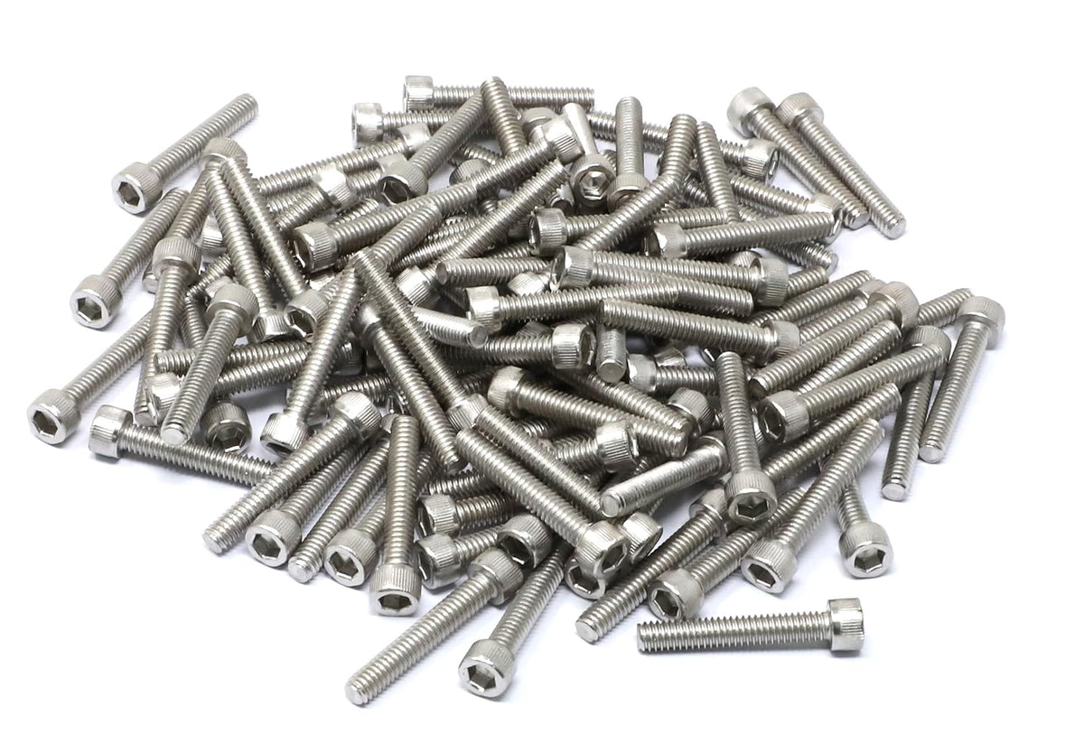 iexcell 100 Pcs #8-32 x 1 Stainless Steel 304 Hex Socket Head Cap Screws Bolts Kit