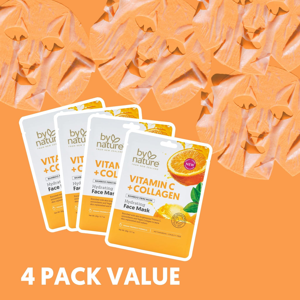 Vitamin C + Collagen Sheet Mask with Vitamin E - 4-Pack