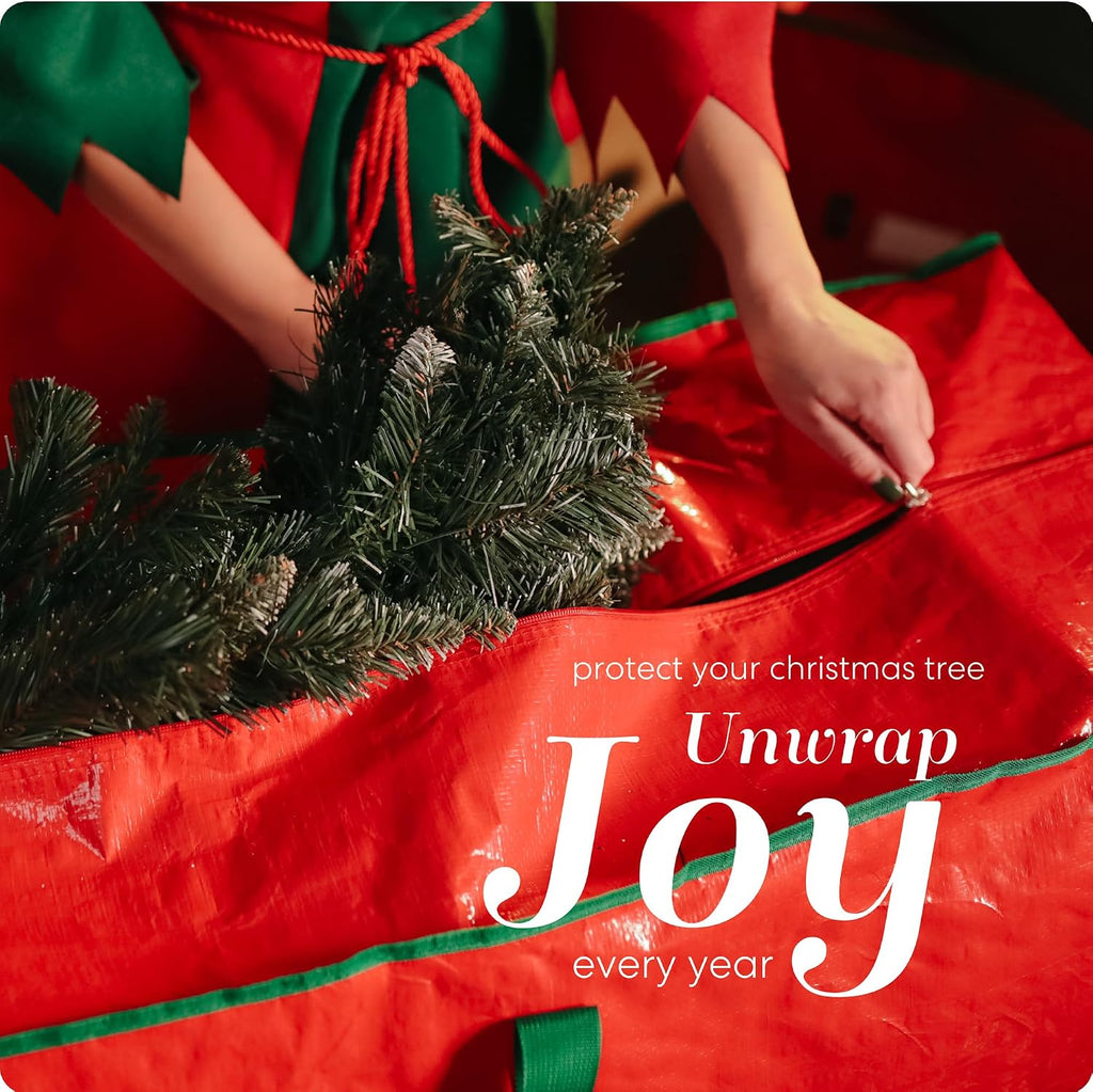 Christmas Tree Storage Bag - Stores 7.5 Foot Artificial Xmas Holiday Tree, Durable Waterproof Material, Zippered Bag