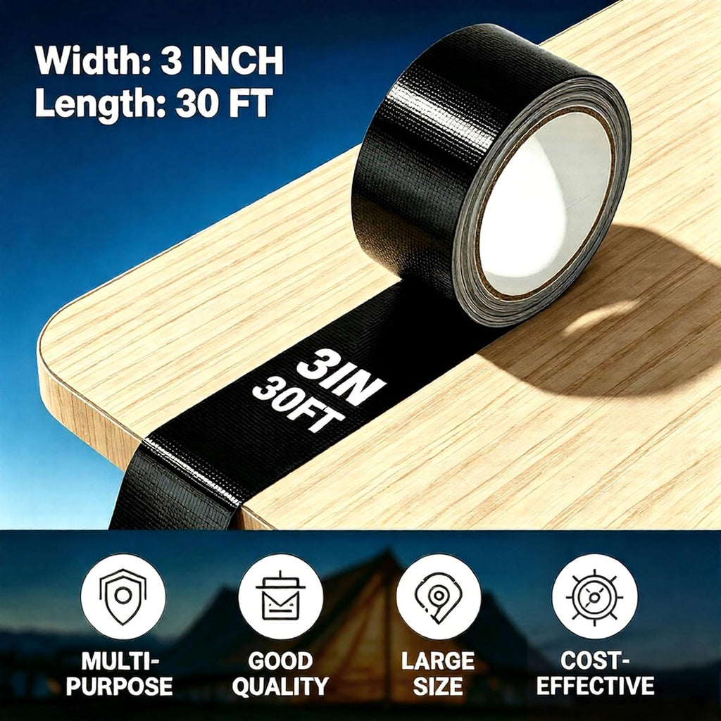 Black Waterproof Repair Tape 3 Inch x 30FT