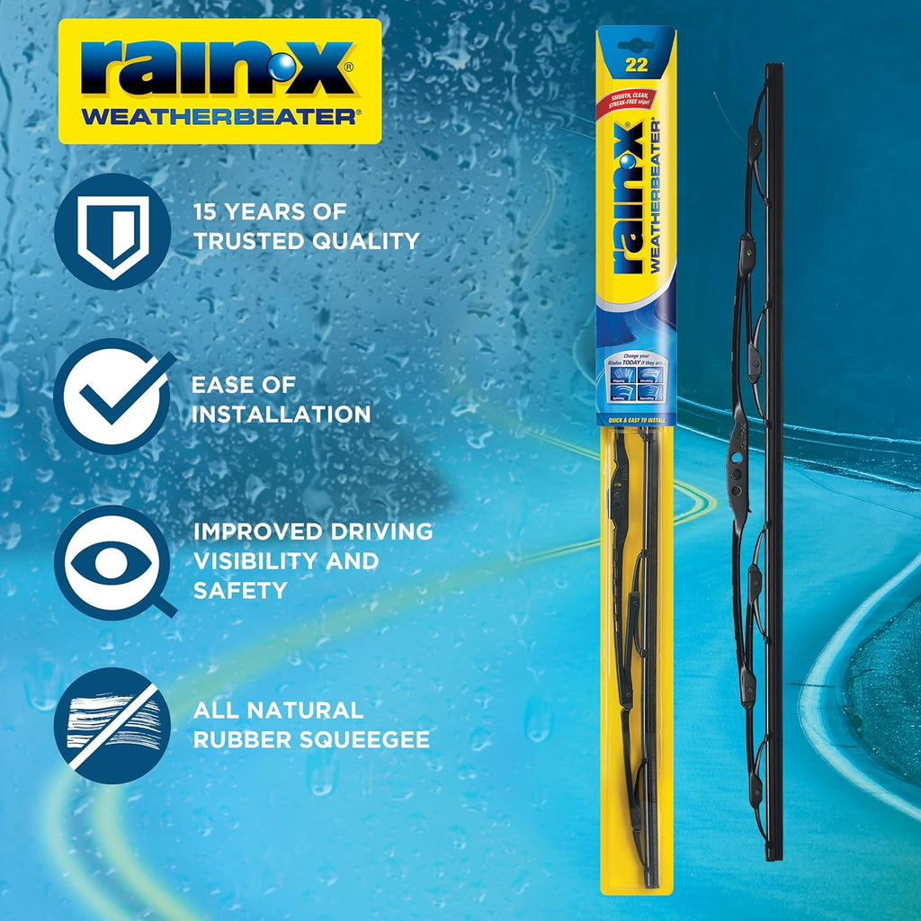 820148 WeatherBeater Wiper Blades, 24" and 18" Windshield Wipers, Automotive Replacement Windshield Wiper Blades That