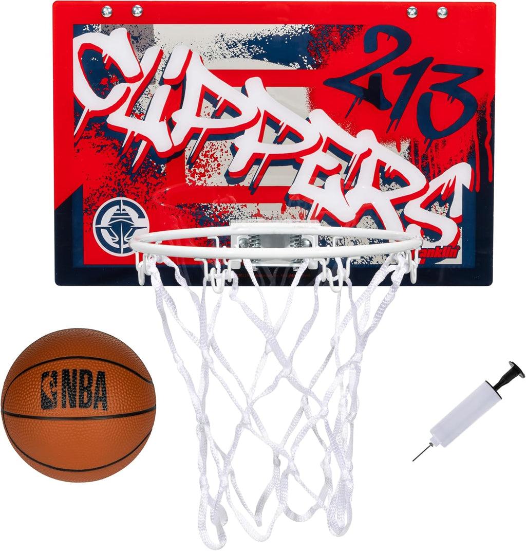 NBA Team Over the Door Basketball Hoops - Kids Indoor Mini Basketball Hoop + Ball Set - NBA Fan Mini Hoops