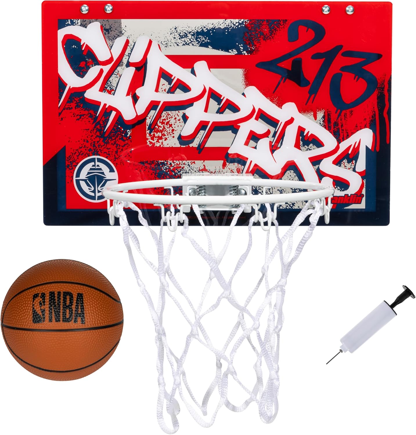 NBA Team Over the Door Basketball Hoops - Kids Indoor Mini Basketball Hoop + Ball Set - NBA Fan Mini Hoops