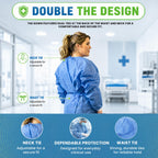 Disposable Isolation Gowns 100-Pack, Level 2, Blue