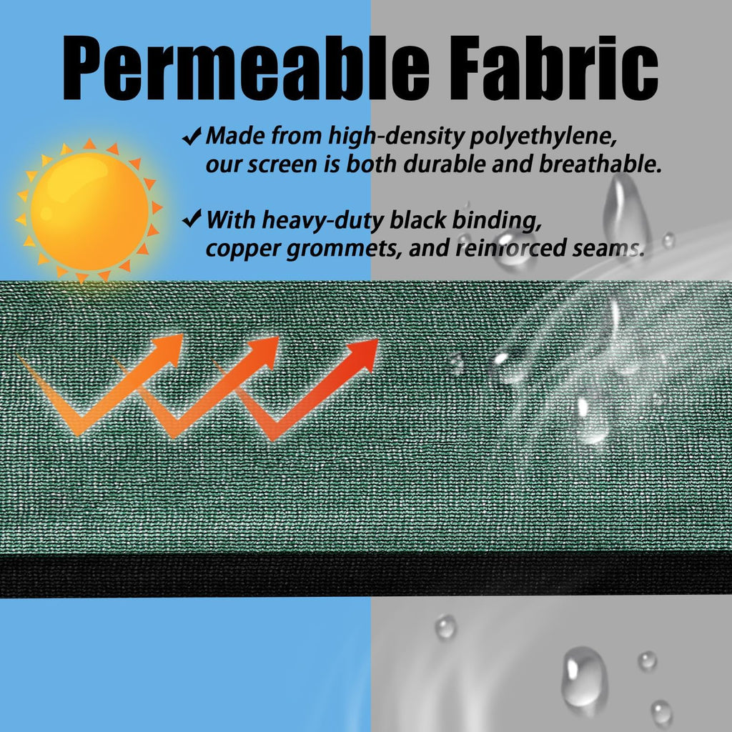 Green 6FT X 50FT Outdoor Privacy Screen Fence & Mesh Shade Net Cover, Ideal for Garden and Backyard - Enhances