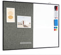 Cork Board White Board Combo, 24"X18" Linen Bulletin Board Whiteboard for Wall, Double-Sided Magnetic Dry Erase