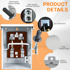 200 Amp Disconnect Switch, 2 Pole Non-Fused General Safety Switch
