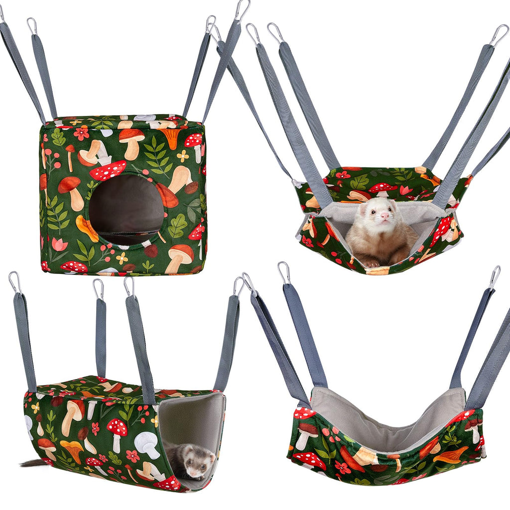 4 Pack Cozy Ferret Hammock, Soft Washable Cage Bed for Small Animals