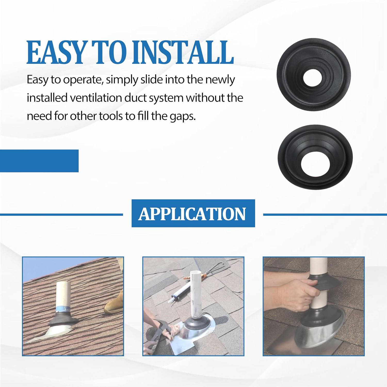 Rain Collars 14136 14137 Roof Vent Boot for No-Calk Roof Flashing