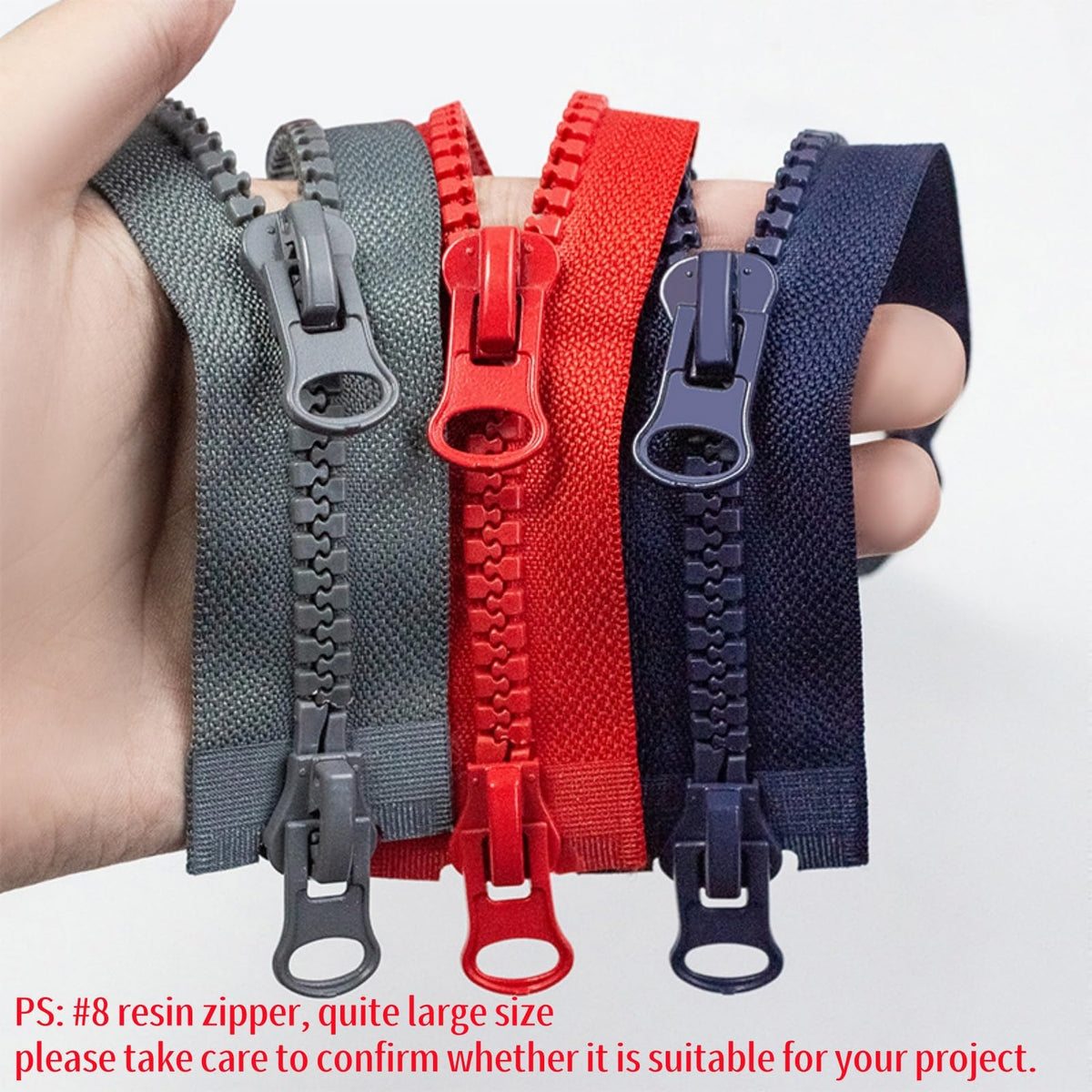Separating Zippers #8Two Way Plastic Zipper Double Slider 6pcs32