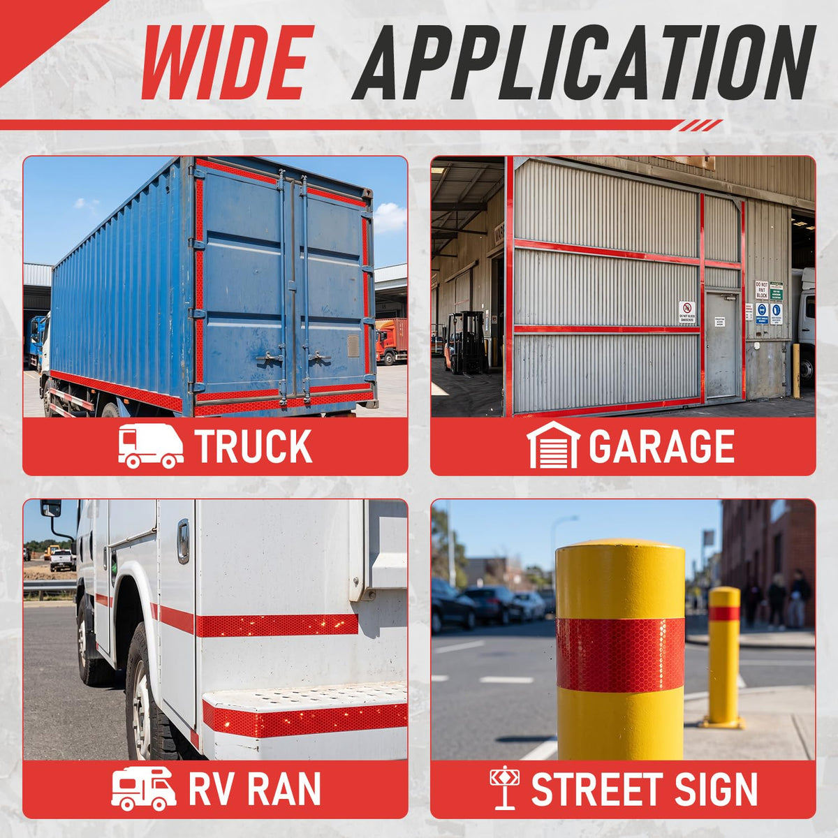 Red Reflective Tape 2 in x 30 ft Self-Adhesive Safety Trailer Tape