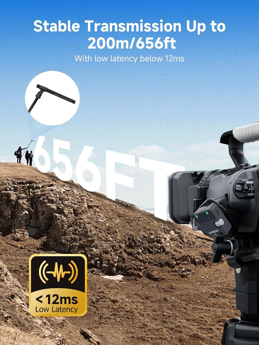 D2 Wireless Shotgun Microphone Hypercardioid Condenser Mic | Wireless Camera Microphone, Hypercardioid Pickup, Low