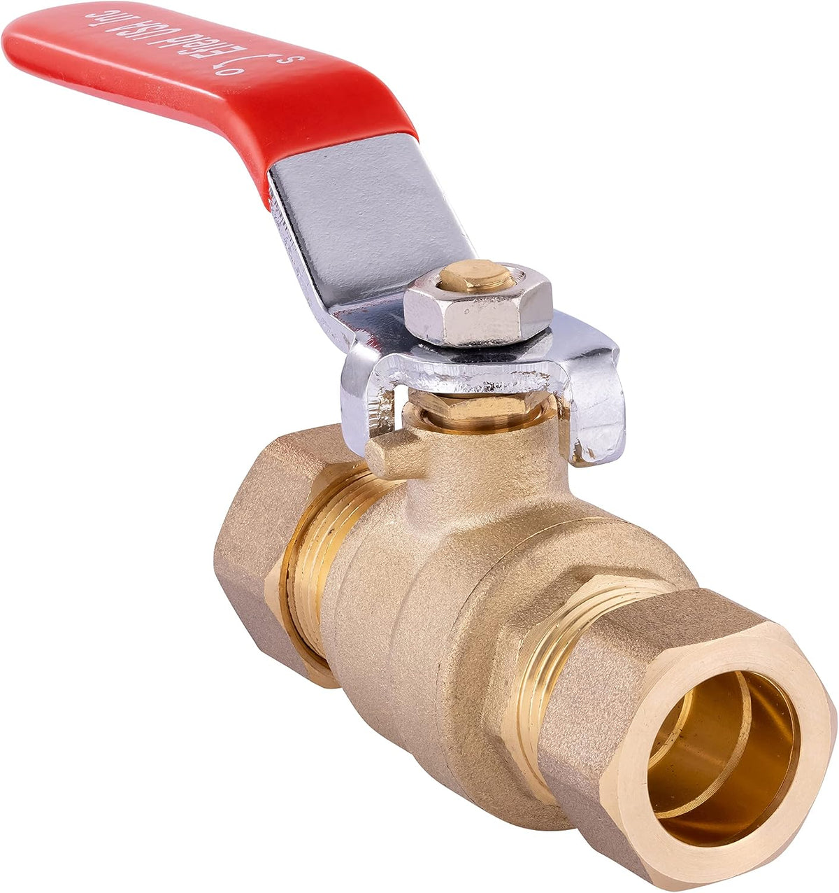 1Pcs EFIELD 1/2 Inch Compression Brass Ball Valve,Red Level(VALVE114-1)