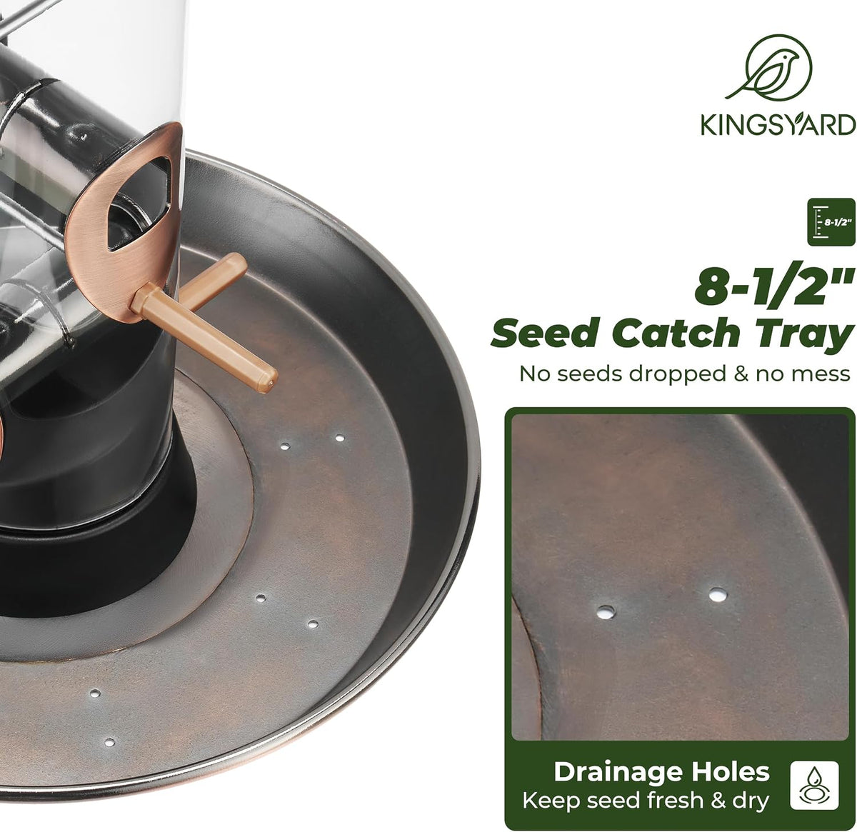6-Port Tube Bird Feeder for Outdoors Hanging