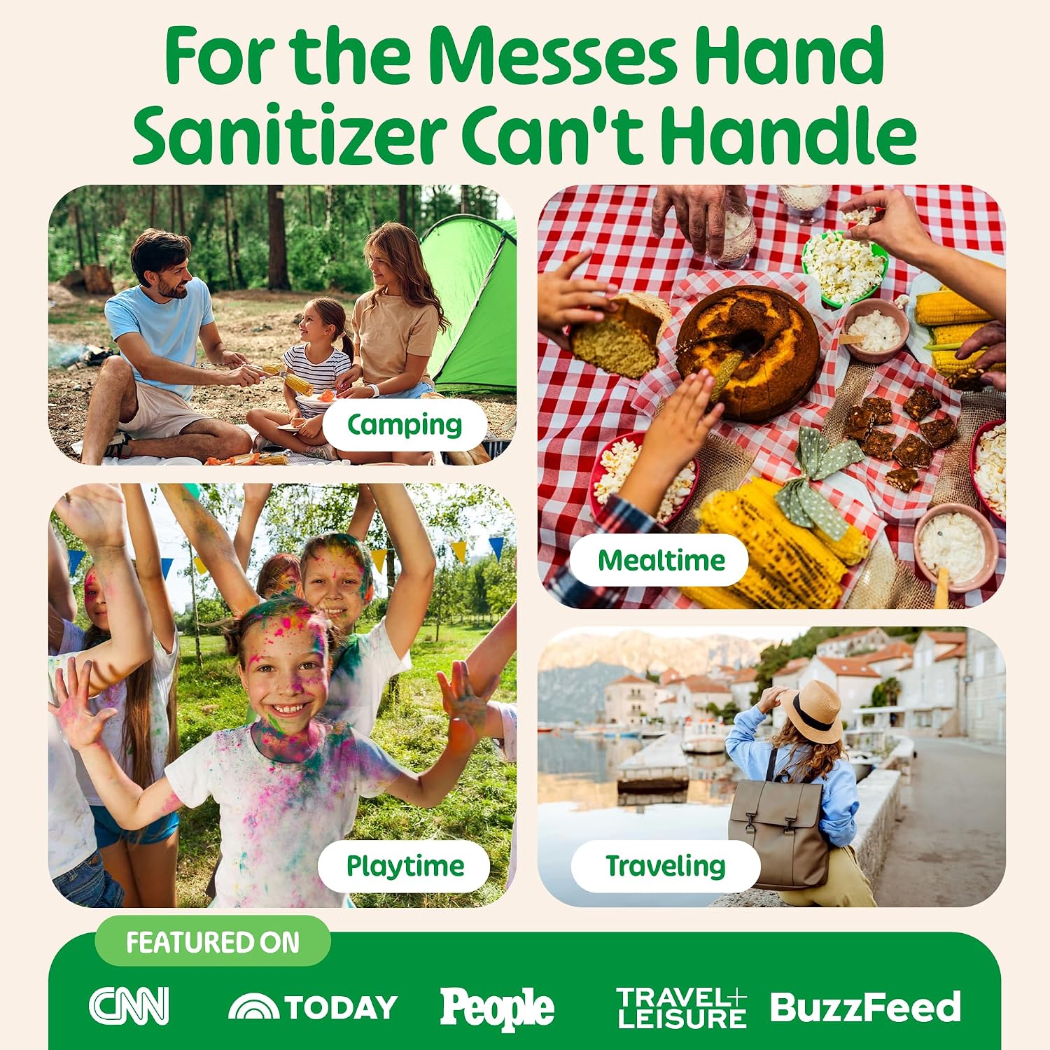 Mini Hand Sanitizer Wipes 16 Pack (8 Count) - Variety Pack Mini Wet Wipe - pH Balanced, Biodegradable On The Go Hand