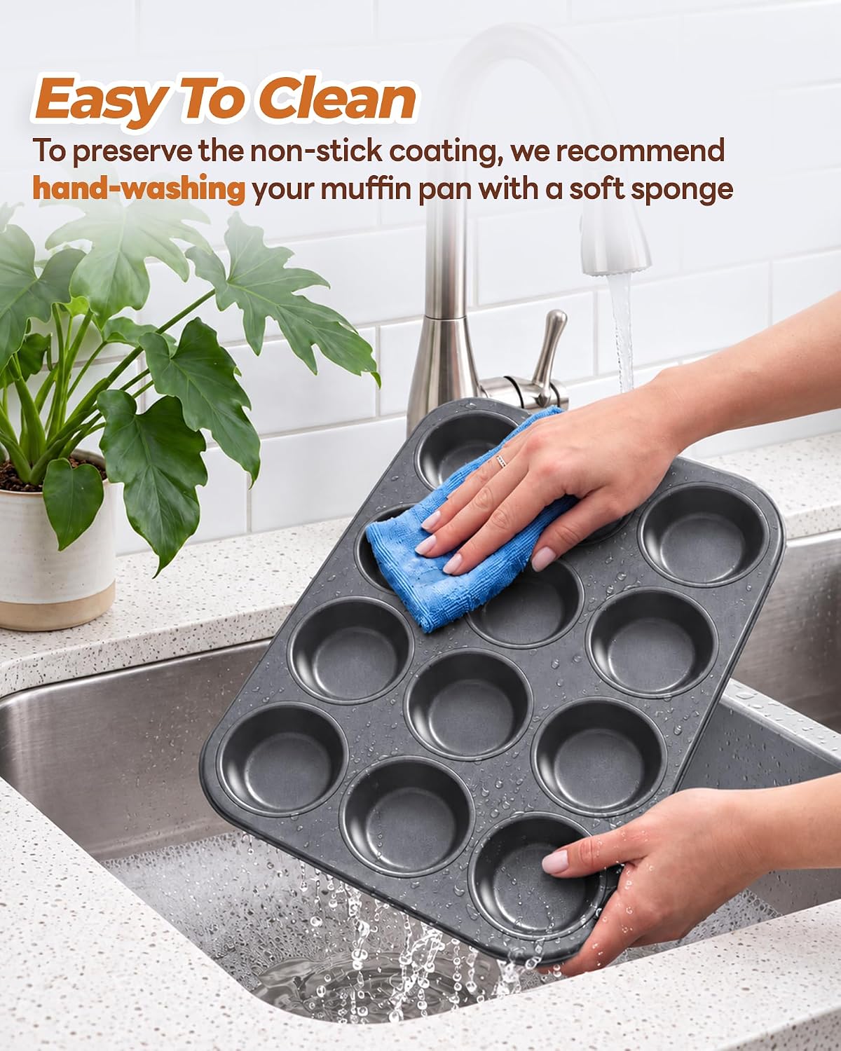 Muffin Pan for Baking, Standard Cupcake Pan, Nonstick 12 Cup