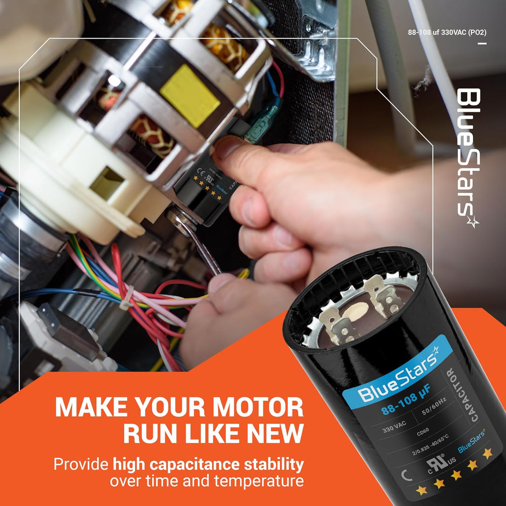 [2025 Updated] BlueStars 88-108 uF MFD 330VAC CD60 Motor Start Capacitor