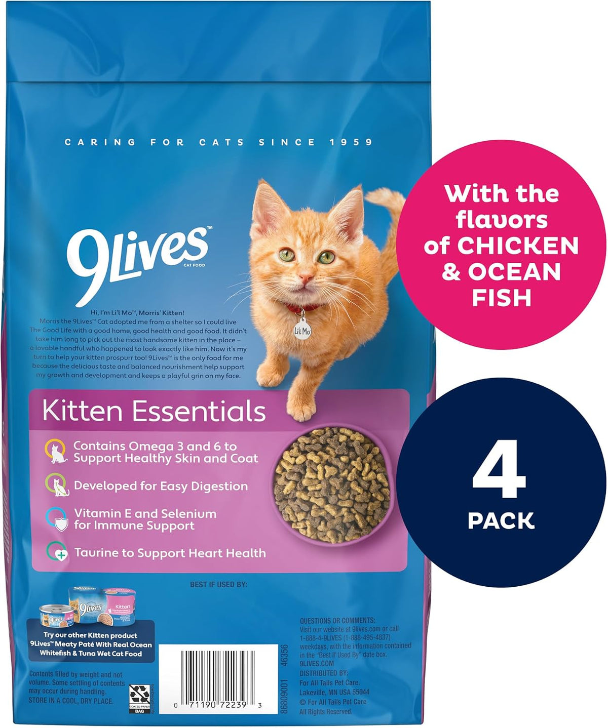 Kitten Essentials Chicken & Ocean Fish Dry Cat Food, 2.5 lb Bag