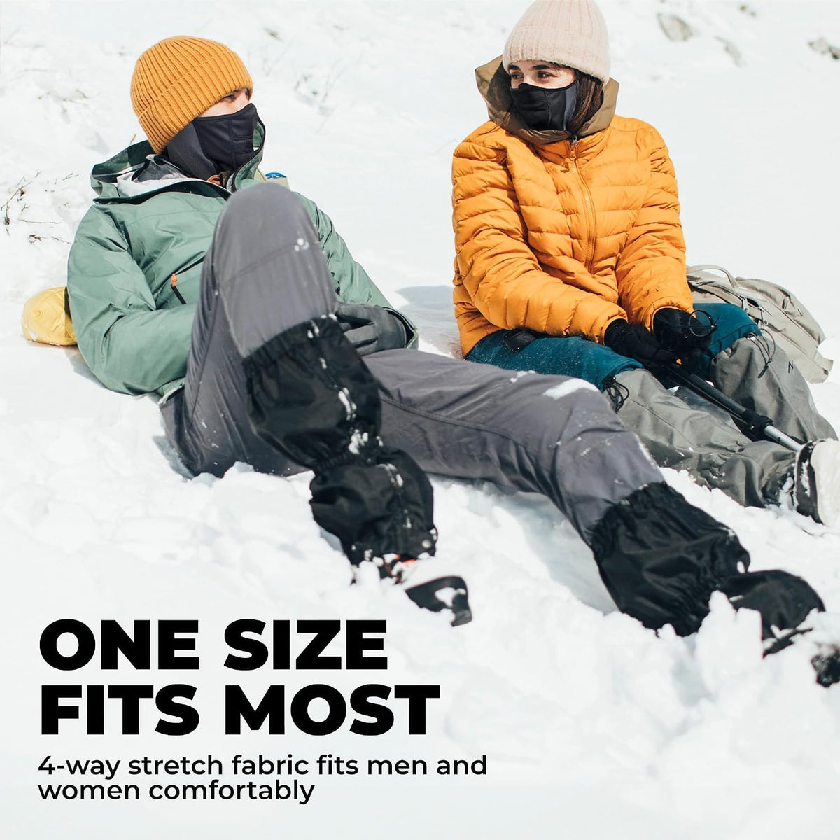Half Ski Mask - Fleece Lined Winter Face Mask - Stretch Neck Gaiter for Cold Weather Gear - Skiing Accessories