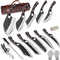 Serbian Chef Knife Set - 10 PCS Hand Forged Knife Set with Bag