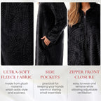 Plush Zipper Lounger Solid Robe
