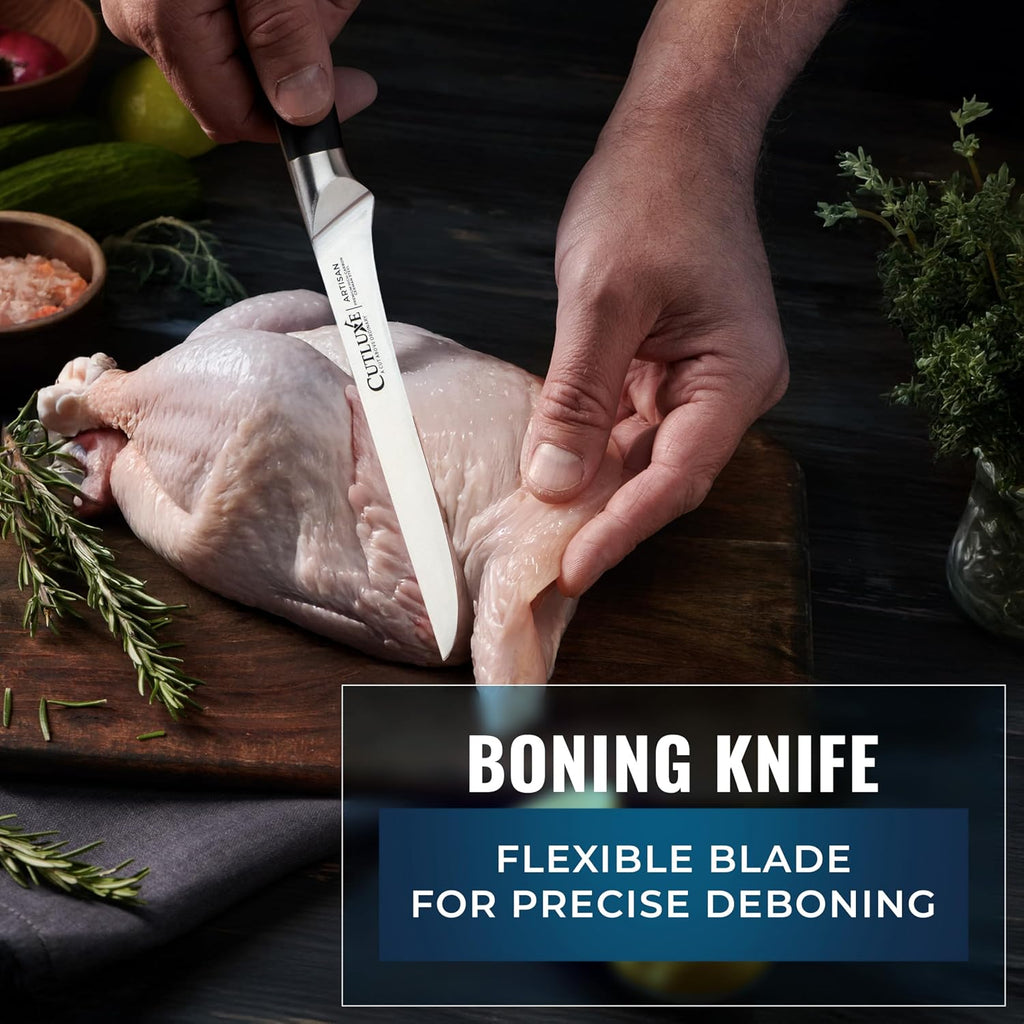 Butcher Knife Set, 5-Piece Slicing Carving Knives for Meat Cutting