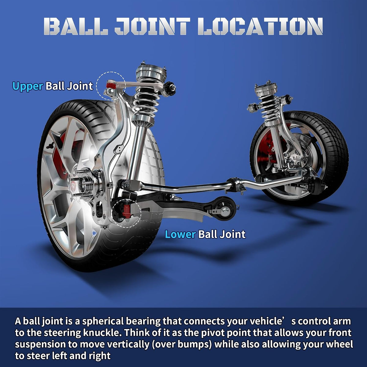 Set of 2 Front Lower Suspension Ball Joint for Toyota Corolla 2009-2019