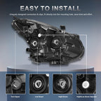 Headlights Assembly Compatible with 2008-2013 Nissan Rogue Compatible with 2014-2015 Rogue Select Halogen Head lights