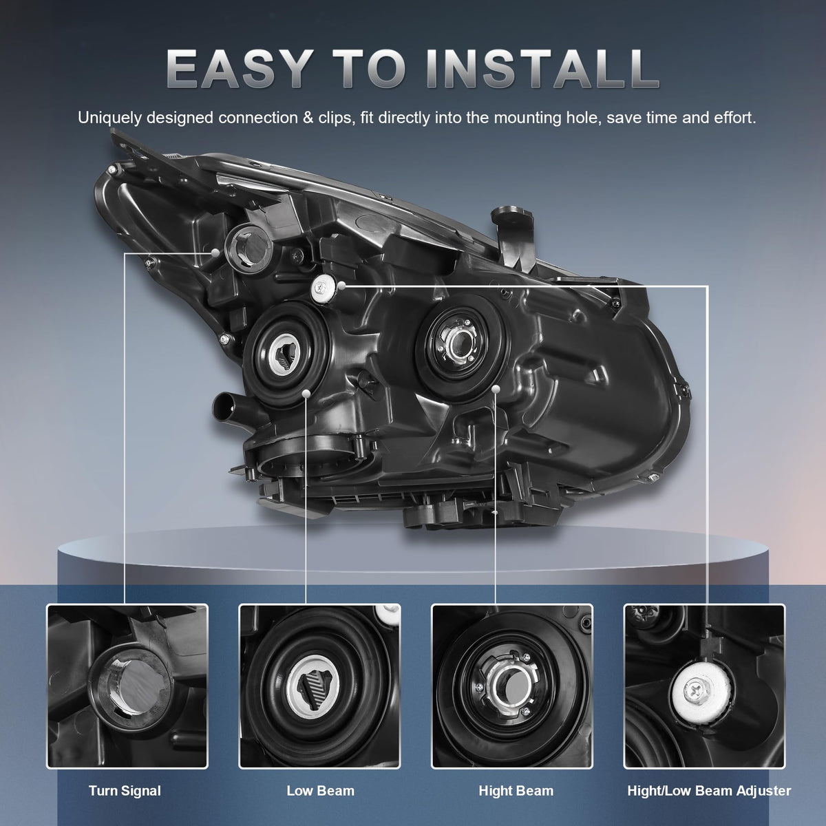 Headlights Assembly Compatible with 2008-2013 Nissan Rogue Compatible with 2014-2015 Rogue Select Halogen Head lights