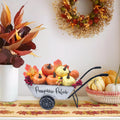 Fall Thanksgiving Centerpieces for Tables Metal Wheelbarrow White | Include Pumpkins Berries Fall Leaves