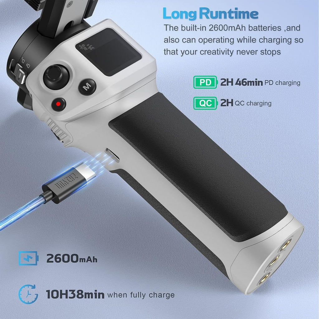 CINEPEER WEEBILL 3E 3-Axis Gimbal Stabilizer for Camera,Up to 6.6lbs | for Canon/Sony/Panasonic/Nikon Camera Payload