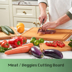 Extra Thick Wood Cutting Board for Kitchen, Reversible and Durable
