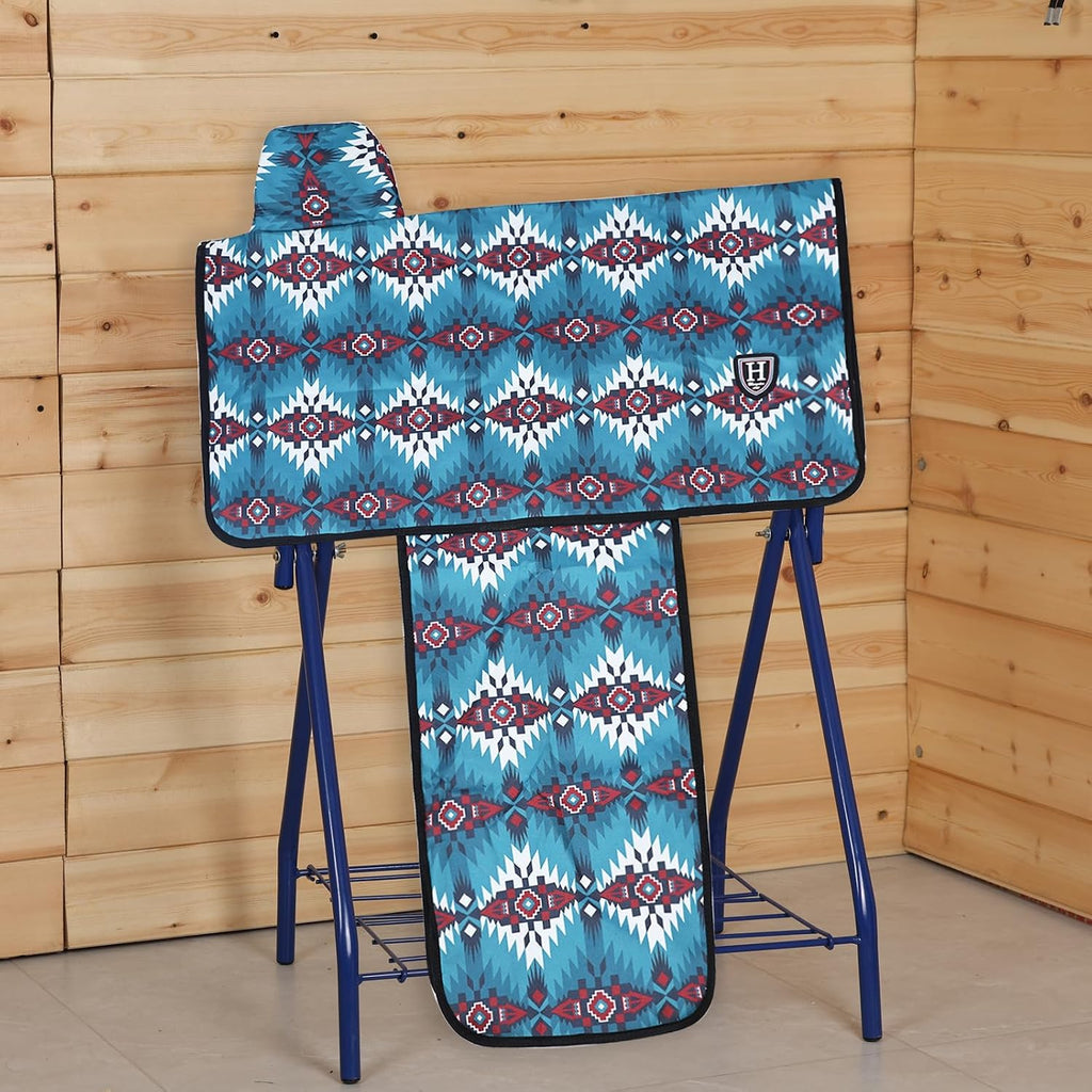Western Saddle Cover, Cover for Saddle Fenders, w/Print
