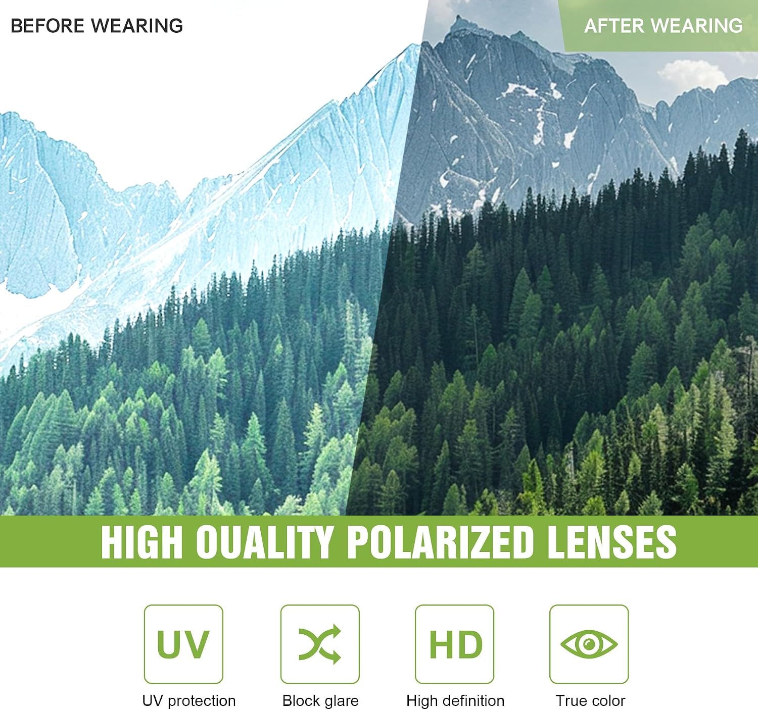 Polarized Sports Wrap Around Sunglasses Men Fishing Running Golf | Mens Womens Sunglasses Pack UV Protection for