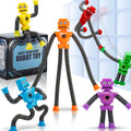 Robot Sensory Pop Tubes Toys 6PCS for Toddlers Boys Age 3-8, Suction Cup Stretchy Fidget Toy, Travel Toys, Autism