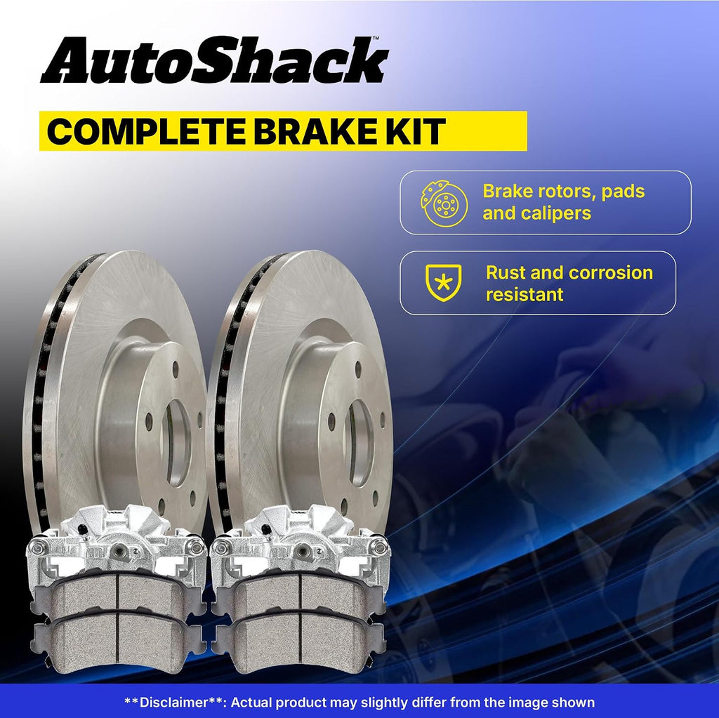 AutoShack Rear Brake Rotors Pads & Calipers for Chevy Traverse 2017 | 13.03" (331 mm) Brake Kit, direct-fit