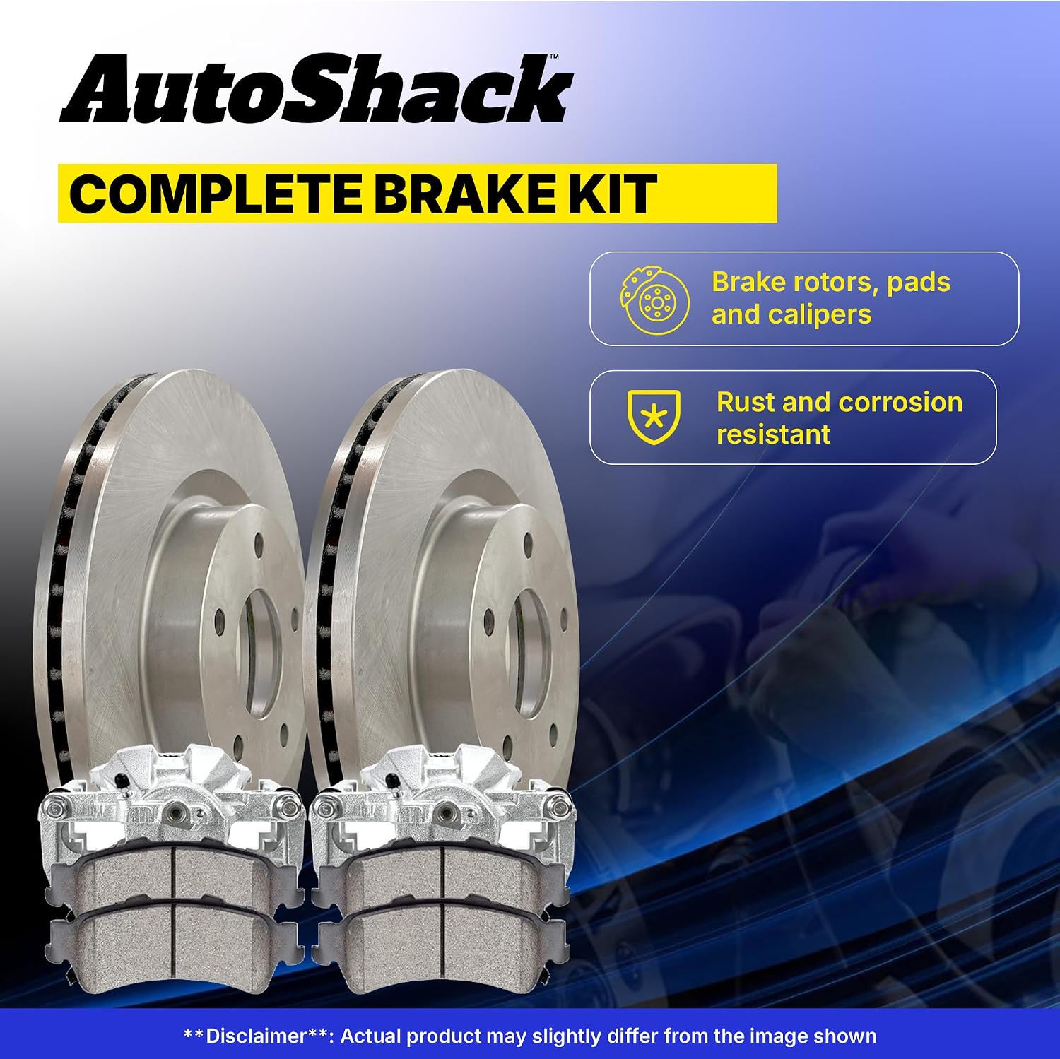 AutoShack Rear Brake Rotors Pads & Calipers for Chevy Traverse 2017 | 13.03" (331 mm) Brake Kit, direct-fit