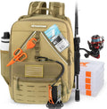 KarryAll Fishing Backpack with Rod Holder 4 Tackle Boxes, 40/26L | Tackle Bag Storage Fishing Gear and Equipment