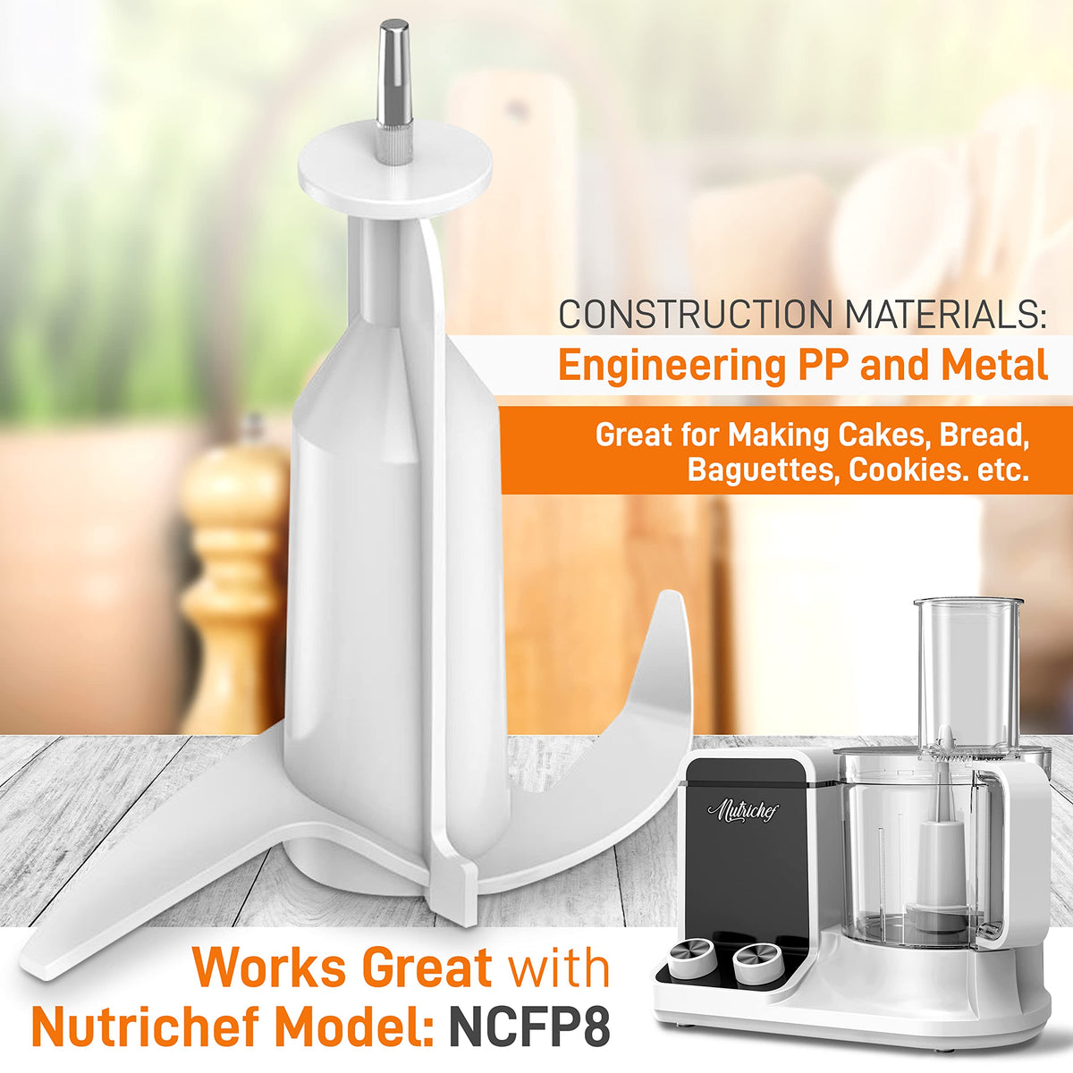 NutriChef Food Processor Dough Kneading Blade - Replacement Parts for NutriChef Multifunction Food Processor Model Number: NCFP8