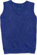 Big Boys Youth V- Neck Sweater Vest Pull-On | Unisex Fit, No-pill, Half Milano Stitch, 100% Soft Acrylic Fabric, Easy