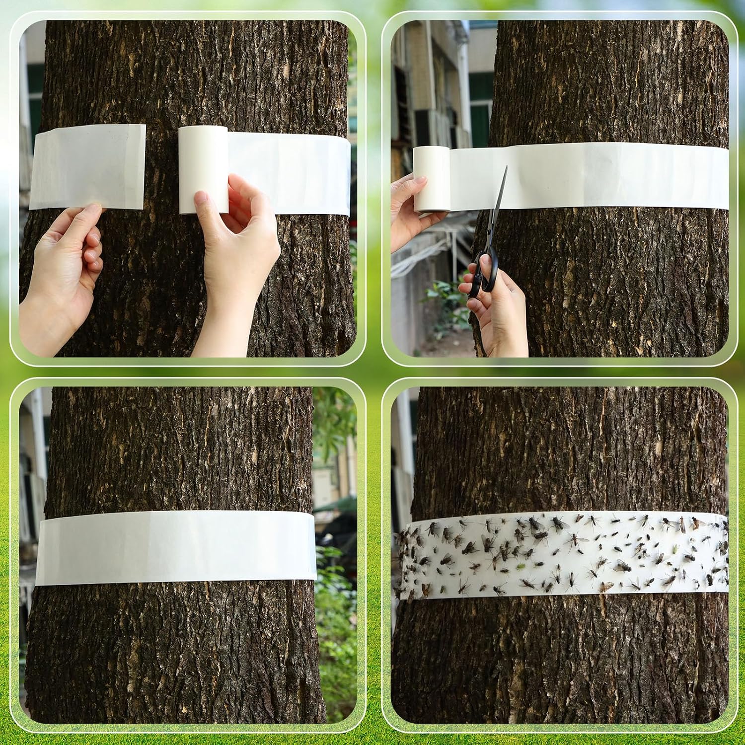 18 Rolls Spotted Lantern Fly Traps Ant Insect Barrier, 30 ft Each, Outdoor Fly Tree Tape Trees Wrap Spotted
