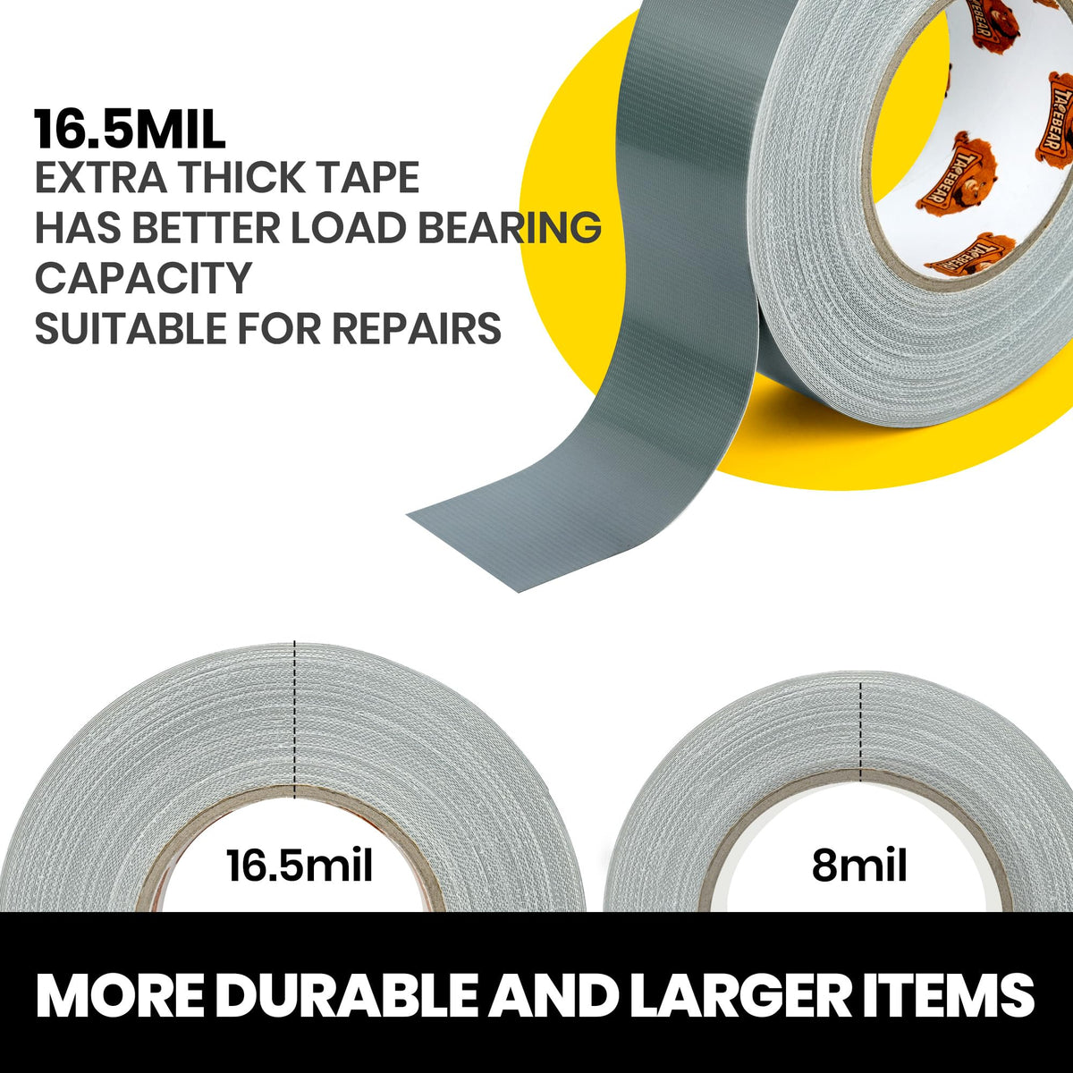 Silver Duct Tape Heavy Duty 1.88"x105FT Utility Tape 16.5mil Thick