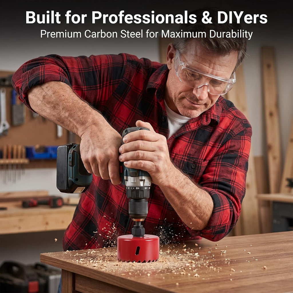 7-Piece Hole Saw Kit with Mandrel for Softwood and PVC