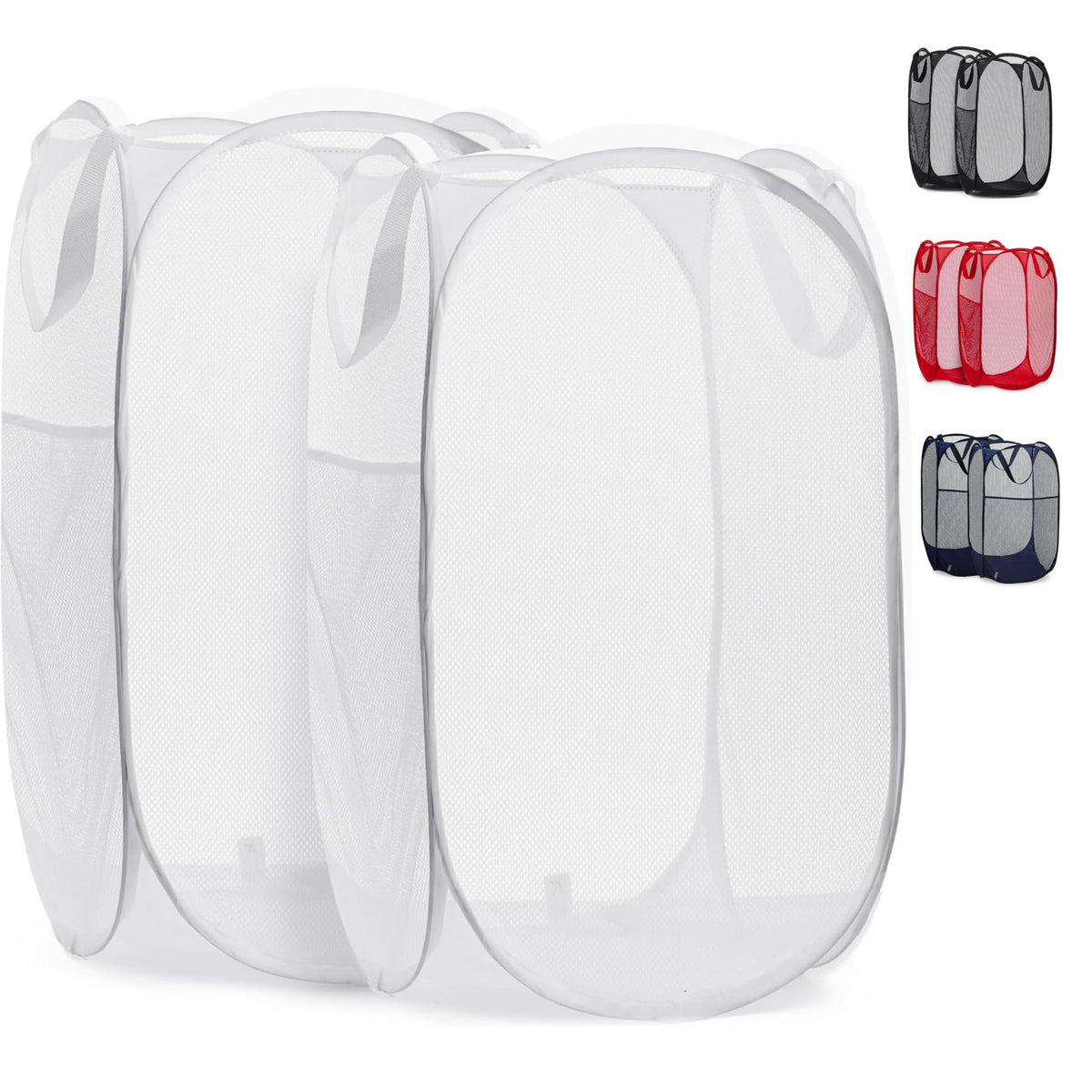 Mesh Pop Up Laundry Hamper Foldable Basket 2-Pack