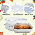 8x8 Aluminum Pans with Clear Plastic Lids 10 Pack Foil Pans with Lids